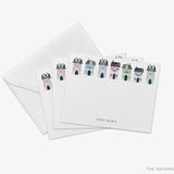 Personalized Row of Houses Flat Notes
