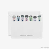Personalized Row of Houses Flat Notes