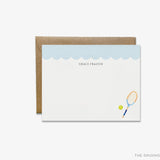 Personalized Scalloped Tennis Flat Notes