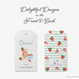 Personalized Strawberry Basil Cheers Gift Tags