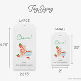 Personalized Strawberry Basil Cheers Gift Tags