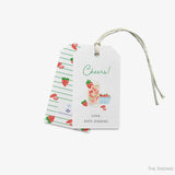 Personalized Strawberry Basil Cheers Gift Tags