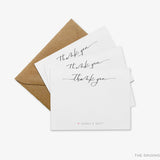 Personalized Thank You Heart Script Flat Notes