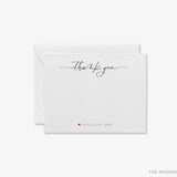 Personalized Thank You Heart Script Flat Notes