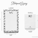XOXO Black and White Notepad