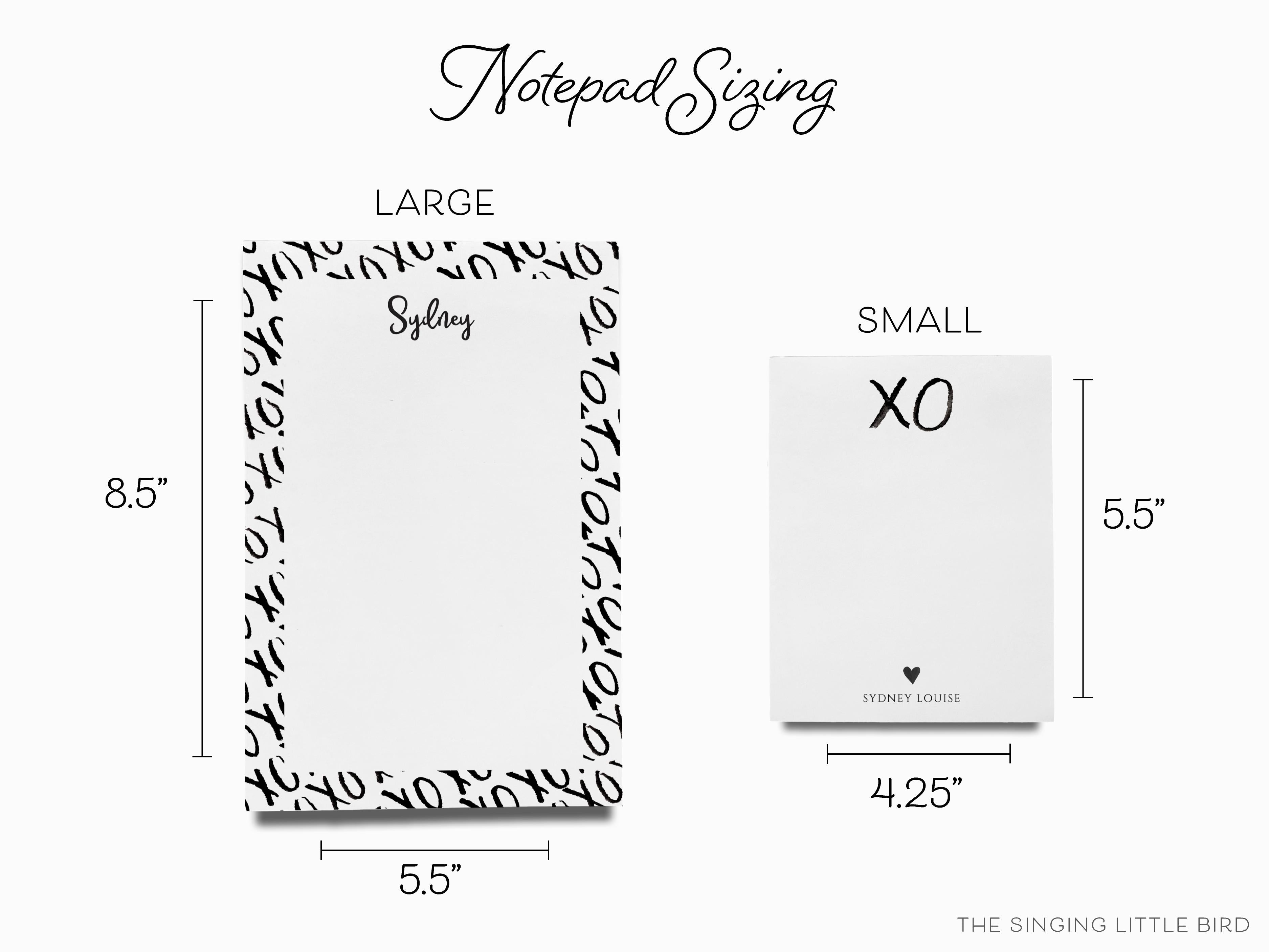 XOXO Black and White Notepad