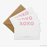 Personalized XOXO Pink and Red Flat Notes