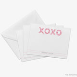 Personalized XOXO Pink and Red Flat Notes