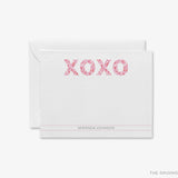 Personalized XOXO Pink and Red Flat Notes