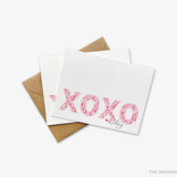 Personalized XOXO Pink and Red Pattern Greeting Cards
