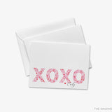 Personalized XOXO Pink and Red Pattern Greeting Cards