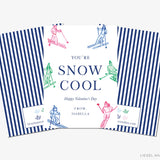 Personalized You're So Cool Skier Mini Valentine Day Cards