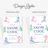 Personalized You're So Cool Skier Mini Valentine Day Cards