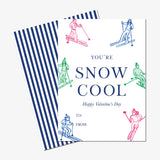 Personalized You're So Cool Skier Mini Valentine Day Cards