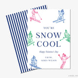 Personalized You're So Cool Skier Mini Valentine Day Cards