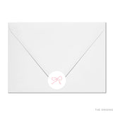 Pink Bow Round Stickers