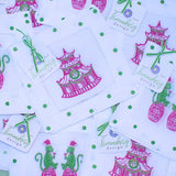 Chinoiserie Holiday Monkey Linen Cocktail Napkins