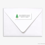 Pink Gingham Christmas Tree Return Address Labels