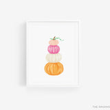 Pink Pumpkin Stack Art Print