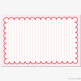 Pink, Red & White Stripe Scalloped Paper Placemat Pad