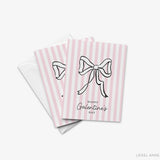 Pink Stripe Galentine's Bow Card