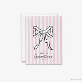 Pink Stripe Galentine's Bow Card