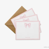 Pink Striped Bow Flat Notes