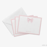 Pink Striped Bow Flat Notes