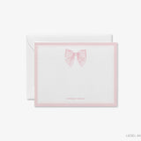 Pink Striped Bow Flat Notes