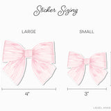 Pink Striped Bow Vinyl Sticker