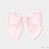 Pink Striped Bow Vinyl Sticker