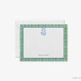 Plaid Christmas Tree Personalized Flat Notes