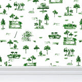 Kyger Golf Toile Wallpaper - Green