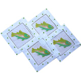 Rainbow Trout Linen Cocktail Napkins