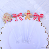 Red Bow Gingerbread Acrylic Drink Stir Sticks