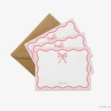 Red & Pink Bow Flat Notes