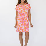 Marina Dress - Citrus Check Pink/Orange