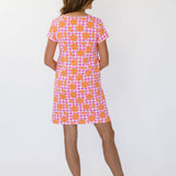 Marina Dress - Citrus Check Pink/Orange
