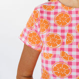 Marina Dress - Citrus Check Pink/Orange