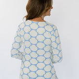 V-Crew Tee - Scallop Shells Blue/Tan
