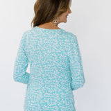 V-Crew Tee - Tiny Coral Aqua