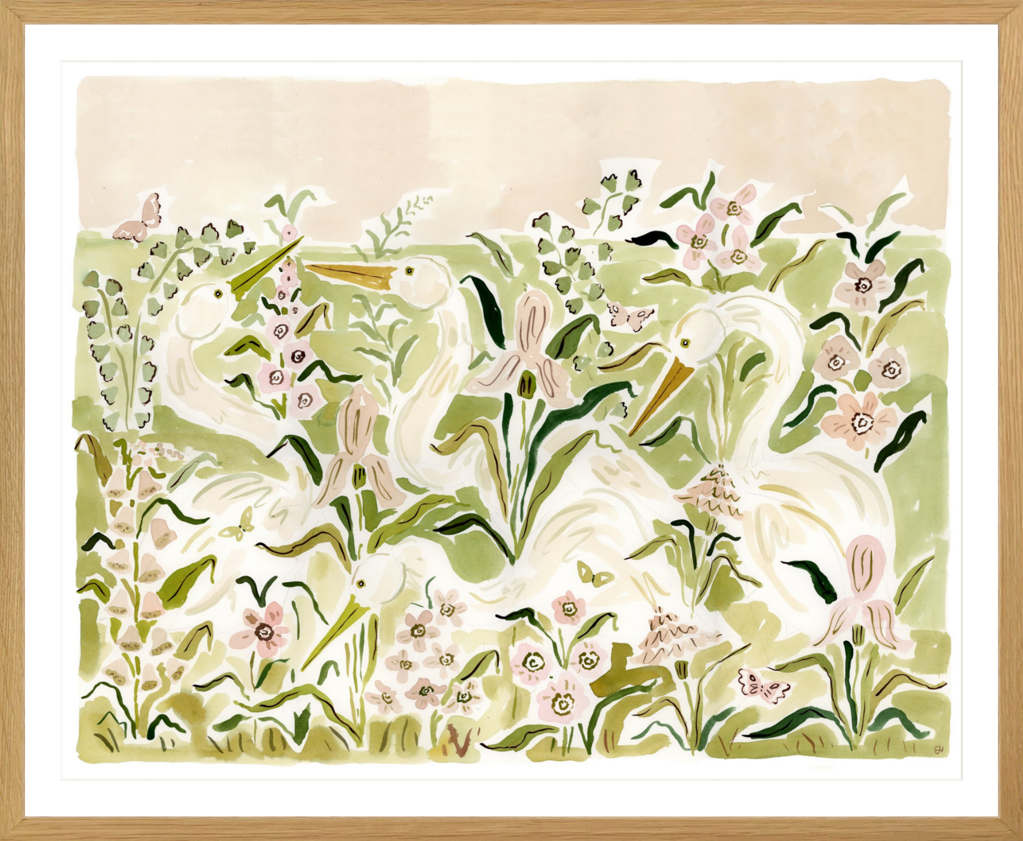 The "Heron Pinks" Fine Art Print