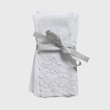 Hydrangea dinner napkins, white, set of two