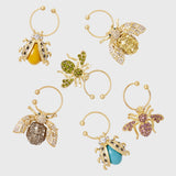 Bedazzled bee wine charms