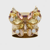Jeweled butterfly napkin rings, yellow, set of two