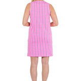 Yacht Club Shift- Gingham Hot Pink/White