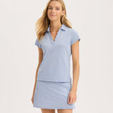 Stripe Scallop Performance Polo