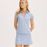 Stripe Scallop Performance Polo