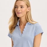 Stripe Scallop Performance Polo