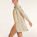 Marie Button Front Collared Shirt Dress